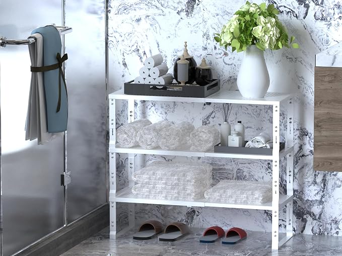 Jojocross Adjustable Expanable Stackable Spice Rack Shelf Pantry Storage Organizer for Kitchen Cabinet,Countertop,Bathroom and More.Space is no Longer Limited(3Packs/White/Large)