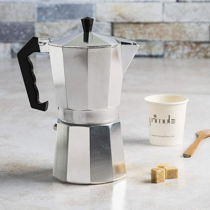 Primula Classic Stovetop Espresso and Coffee Maker, Moka Pot for Italian and Cuban Café Brewing, Greca Coffee Maker, Cafeteras, 9 Espresso Cups, Silver