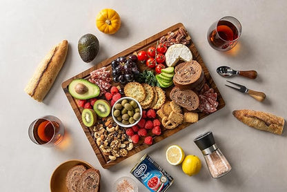 THETCHRY Walnut Cutting Boards for Kitchen, End Grain Wooden Chopping Board with Juice Groove, Charcuterie Butcher Block for Meal Prep & Serving with Gift Box, 16.5" x 11.6" x 0.8"