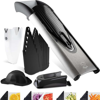 Börner by Reston Lloyd Mandoline Slicer V6 (Professional Set) • Stainless Steel Slicer with V-Blade • Adjustable Kitchen Slicer for Vegetables & Fruits • Various Thicknesses & Grater