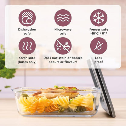 Kilner Fresh Storage 1.5 Litre Airtight Glass Container Durable Leakproof Lid with Vacuum Seal for Food Storage Leftovers Snacks Meal Prep Batch Cooking