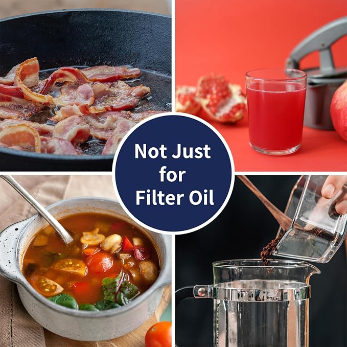 Ohtomber 1.2L Bacon Grease Saver Container with Fine Mesh Strainer and Non-slip Silicone, Cooking Oil Keeper Grease Fat Storage Filter Container for Kitchen, Used Oil Holder Pot