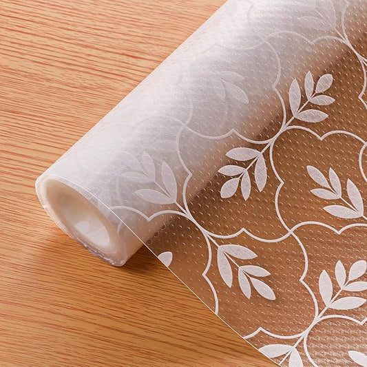 Cooyes Shelf Liners for Kitchen Cabinets Waterproof & Oil-Proof Kitchen Cupboard Mats Non-Slip Drawer Mats EVA Material Non Adhesive Fridge Liner for Shelves, （23.6" W x 236" L）