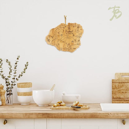 Totally Bamboo Destination Kauai Serving and Cutting Board, Includes Hang Tie for Wall Display