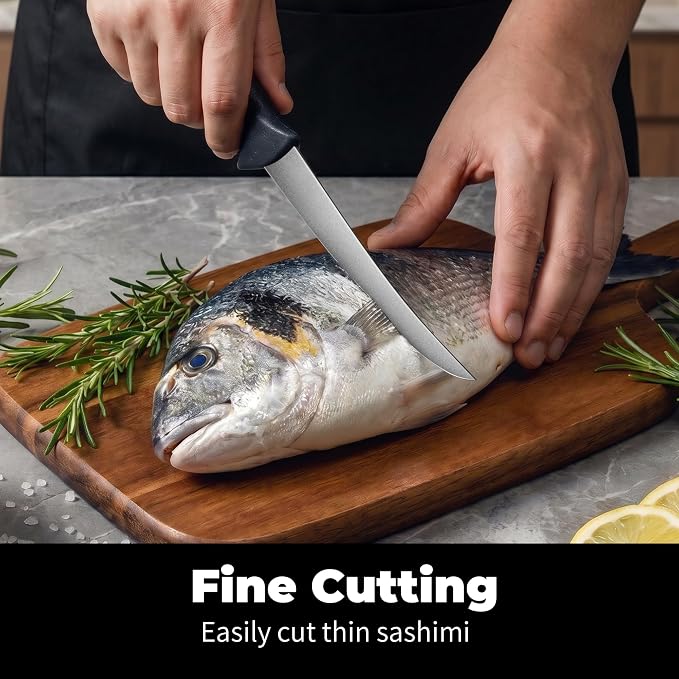 ZHANG XIAO QUAN Fillet Knife 6", High Carbon Stainless Steel Sharp Boning Knife, Ergonomic Handle for Meat and Poultry