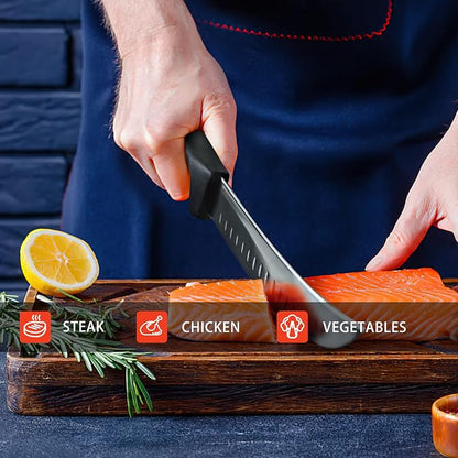 Curved Cimeter Knife 10 inch W/Comfortable Handle, Curved Butcher Knife For Meat Cutting, High Carbon Japanese Steel (10 inch new)