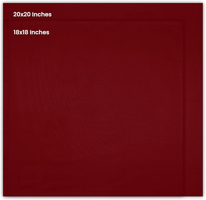 Utopia Kitchen Red Cloth Napkins [12 Pack, 18x18 Inch] Absorbent Cotton Blend Washable and Reusable for Dinner, Restaurant, Lunch, Wedding and Hotel