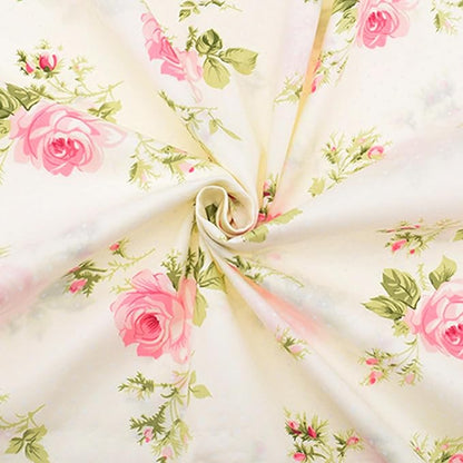 Nodsaw 14-Pieces Vintage Floral Fat Quarters Fabric Bundles Pre-Cuts 18" x 22" - Retro Floral, Rose & Check Prints Cotton Fabric for Quilting, Sewing, Patchwork, and DIY Crafts