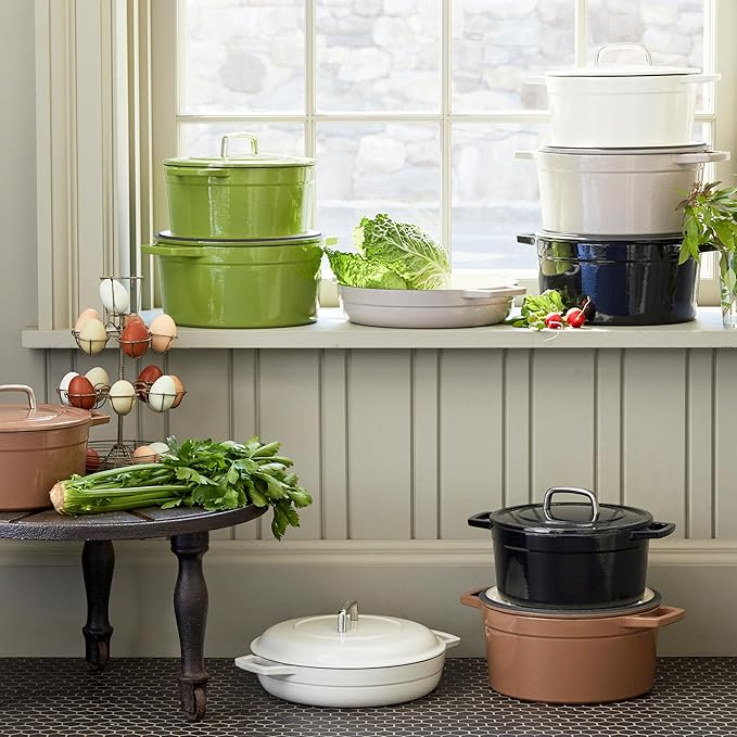 Martha by Martha Stewart 5 QT European Enameled Cast Iron Dutch Oven w/Lid - Bay Leaf