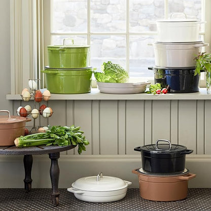 Martha by Martha Stewart 7 QT European Enameled Cast Iron Dutch Oven w/Lid - Bay Leaf