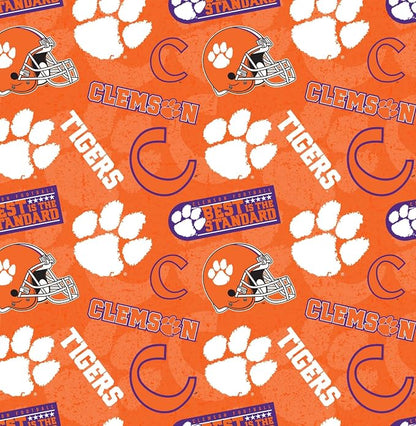 Clemson University Tigers Fabric – Officially Licensed Clemson University Cotton Quilting Fabric by Sykel Enterprises, Precut Yardage for Sewing & Crafts Tone on Tone
