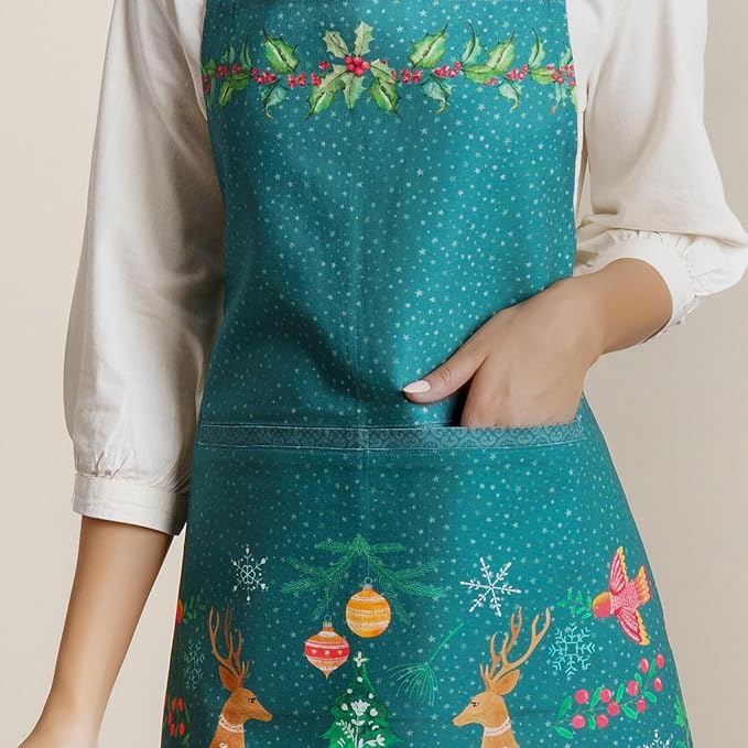 Maison d' Hermine 100% Cotton Apron for women with Pocket Kitchen Chef Apron for Men Cooking Spring Summer