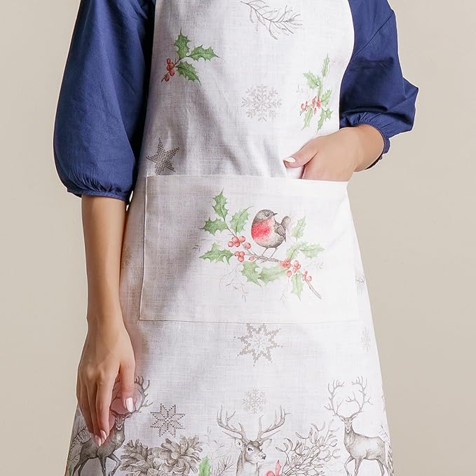 Maison d' Hermine 100% Cotton Apron for women with Pocket Kitchen Chef Apron for Men Cooking Spring Summer