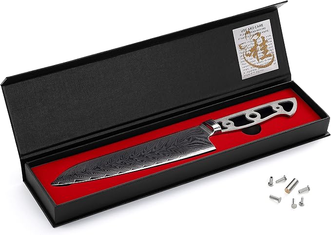KATSURA Woodworking Project Kit – Gyuto Chef Knife Blank – Ultra Wide Blade 50mm – 8.25 Inch – Japanese Premium AUS 10V, 67 Layers Damascus Steel – Storm-V Series – NO LOGO