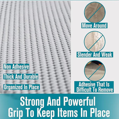 Drawer Shelf and Cabinet Liner, Thick Strong Grip, Non-Adhesive Liners Protect Kitchen Cabinets and Cupboard, Bathroom Drawers, Easy Install, Breathable Mat, 20 Inches x 20 Feet, Black