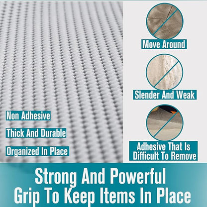 Rubberized Shelf Liner, Non-Adhesive Roll Drawer Liners 12 Inches x 20 Feet for Drawers, Non Slip Grip Durable Strong Clean, for Cabinets, Kitchen, Storage, Desks, Kitchenware, Tableware, Red