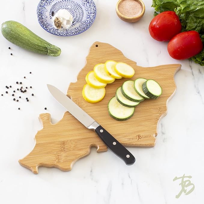 Totally Bamboo Destination Oahu Serving and Cutting Board, Includes Hang Tie for Wall Display