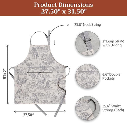 Maison d' Hermine 100% Cotton Apron for women with Pocket Kitchen Chef Apron for Men Cooking Spring Summer