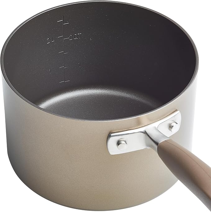 Anolon Advanced Home Hard Anodized Nonstick Cookware Set, Non Stick Pots and Pan Set, 9-Piece, Bronze