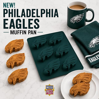 MasterPieces Game Day - FanPans NFL Philadelphia Eagles Silicone Muffin Pan - Dishwasher Safe