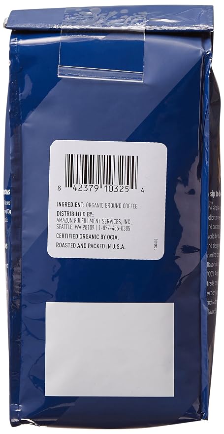 AmazonFresh Ground Coffee, Medium Roast | Organic | Fair Trade Peru | 12 Ounce | Pack of 2