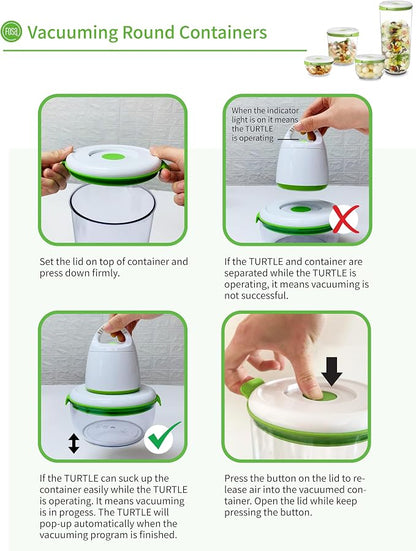 FOSA Vacuum Seal Food Storage System Reusable Medium Containers, 2 pack, 600ml size (Vacuum Pump not Included)