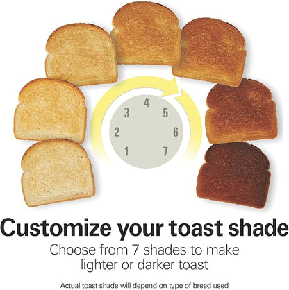 Hamilton Beach 2 Slice Toaster with Extra Wide Slots, Shade Selector, Auto-Shutoff, Cancel Button and Toast Boost, Black