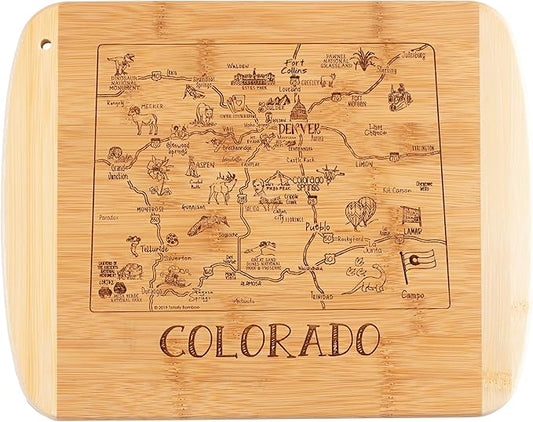Totally Bamboo A Slice of Life Colorado State Serving and Cutting Board, 11" x 8.75"
