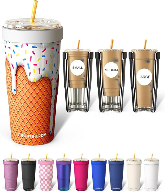 Frost Buddy Togo Buddy 30 oz Stainless Steel Vacuum Insulated Tumbler To Go Coffee Cup - Iced Coffee Sleeve, Travel Mug, Thermal Cup for Hot & Cold Drinks, Dunkin Cup (Vanilla Ice Cream)