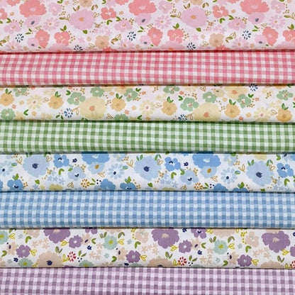 7 pcs 20" x 20" Cotton Fabric DIY Making Supplies Quilting Patchwork Fabric Fat Quarter Bundles DIY for Quilting Cotton Patchwork Cushions (Flowers Square, 20" x 20")