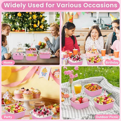 245 PCS 10 oz Mini Cake Pans with Lids, 60 Pack 4.4x4.4 Large Aluminium Foil Pan Mini Cake Tins with Lids and Spoons, Square Individual Baking Pan Cup for Wedding Birthday Party Picnics