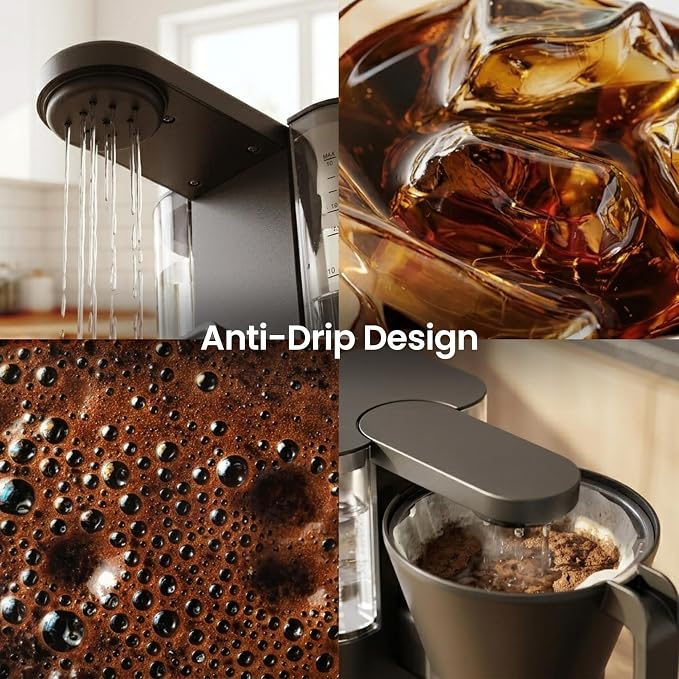 Kismile SCA-Certified 8 Cup Drip Coffee Maker, Pour Over Coffee Machine with 3s Instant Heat 197–205℉, Adjustable Flow Control, Removable Water Tank, Deep Cold Brew & 40 Min Keep Warm(Blue)
