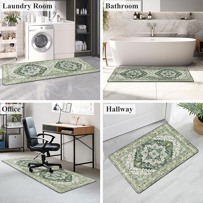 Cushioned Kitchen Rug Sets 3 Piece Anti Fatigue Mats for Floor Non Slip Waterproof Comfort Standing Mat Runner for Home Office, Sink, Laundry