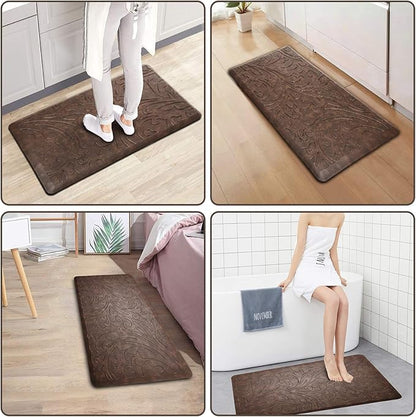 KMAT Kitchen Mat Cushioned Anti-Fatigue Floor Mat Waterproof Non-Slip Standing Mat Ergonomic Comfort Floor Mat Rug for Home,Office,Sink,Laundry,Desk 39"(L) x 20"(W),Brown