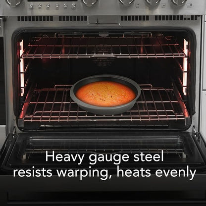 GoodCook Everyday Nonstick Steel Round Cake Pan, 9-Inch, Gray