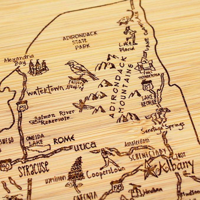 Totally Bamboo A Slice of Life New York State Serving and Cutting Board, 11" x 8.75"