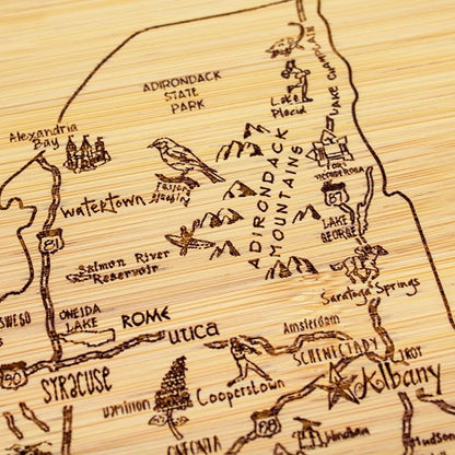 Totally Bamboo A Slice of Life New York State Serving and Cutting Board, 11" x 8.75"