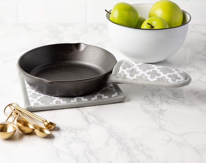 DII Lattice Basics Collection Kitchen Essentials, Pan Handle Set, Gray, 3, Piece