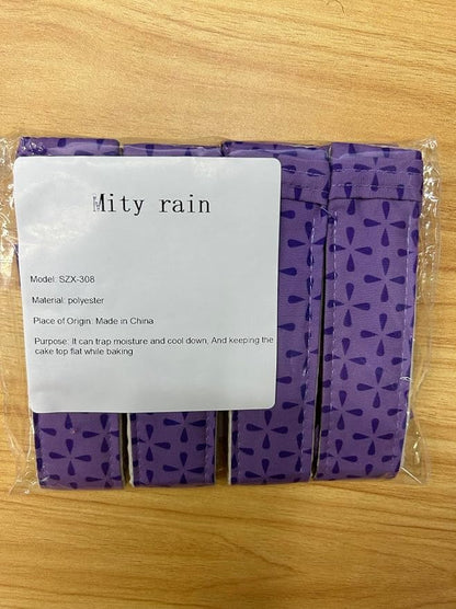 Mity rain 4-Piece Cake Pan Dampen Strips, Super Absorbent Thick Cotton Strips for Baking, Cake Leveler and Baking Supplies