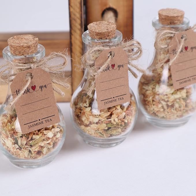 HTF Pack of 5 Personalized Wedding Gifts, Tea Party Favors for Women, Wedding Decor, Bridesmaid Gifts, Bridal Shower Gifts, Engagement Gift, Wedding Decorations for Guests (Jar, Jasmine)