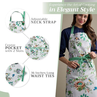 Maison d' Hermine 100% Cotton Apron for women with Pocket Kitchen Chef Apron for Men Cooking Spring Summer