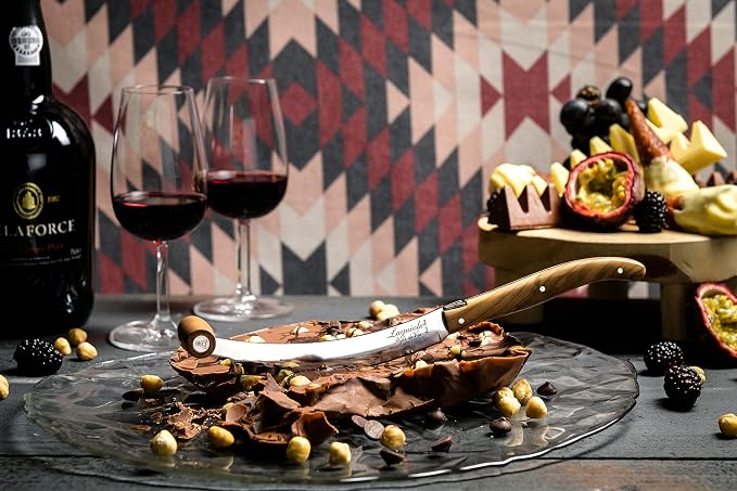 Laguiole Style De Vie Cheese Knives, Luxury Line, 3 Pieces, Olive Wood, in Giftbox