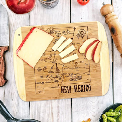 Totally Bamboo A Slice of Life New Mexico State Serving and Cutting Board, 11" x 8.75"
