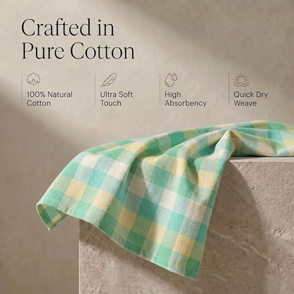 Urban Villa Kitchen Towels Set of 6 Green Sand Buffalo Checks Kitchen Towels 20X30 Inches 100% Cotton Highly Absorbent Kitchen Towels Premium Quality Ultra Soft Mitered Corners KitchenTowels