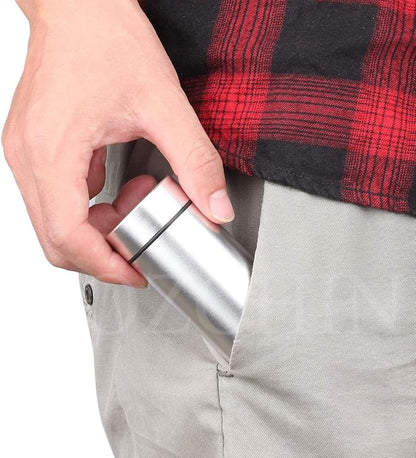 OZCHIN Aluminum Storage Jar Portable Airtight Smell Proof Container Bottle Multipurpose Storage Container for Spices, Coffee & Teas 80ml (Silver&Black)