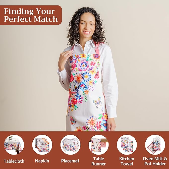 Maison d' Hermine 100% Cotton Apron for women with Pocket Kitchen Chef Apron for Men Cooking Spring Summer