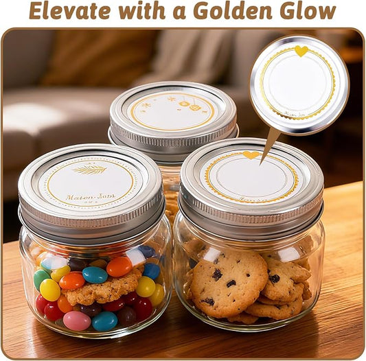 STARSIDE 8 oz Glass Mason Jars with Airtight Lids and Bands,30 Pack with Labels &Tags, Half Pint Canning Jars for Honey, Jam, Candies, Jelly, Spice, DIY Crafts & Wedding Favors