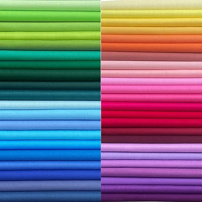 HANPATQUI 50PCS 8 x 8 inch Solid 100% Cotton Fat Quarters Fabric for Sewing and Quilting Bundles Precut Fabric Square for DIY Craft Patchwork