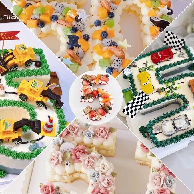 Dioycli Number Cake Molds for Baking 3D Silicone Cake Molds DIY Personalized Cake Pan for Birthday Wedding and Anniversary Number 5 Cake Pan of 10 Inch