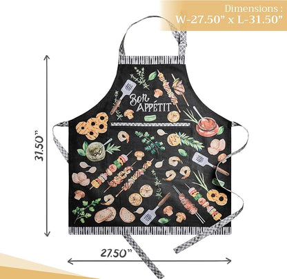Maison d' Hermine 100% Cotton Apron for women with Pocket Kitchen Chef Apron for Men Cooking Spring Summer